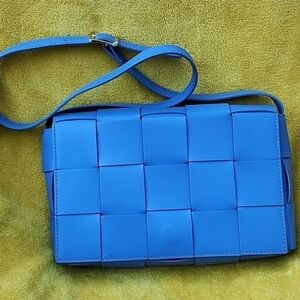 Stella Bianca Woven Leather Crossbody Bag